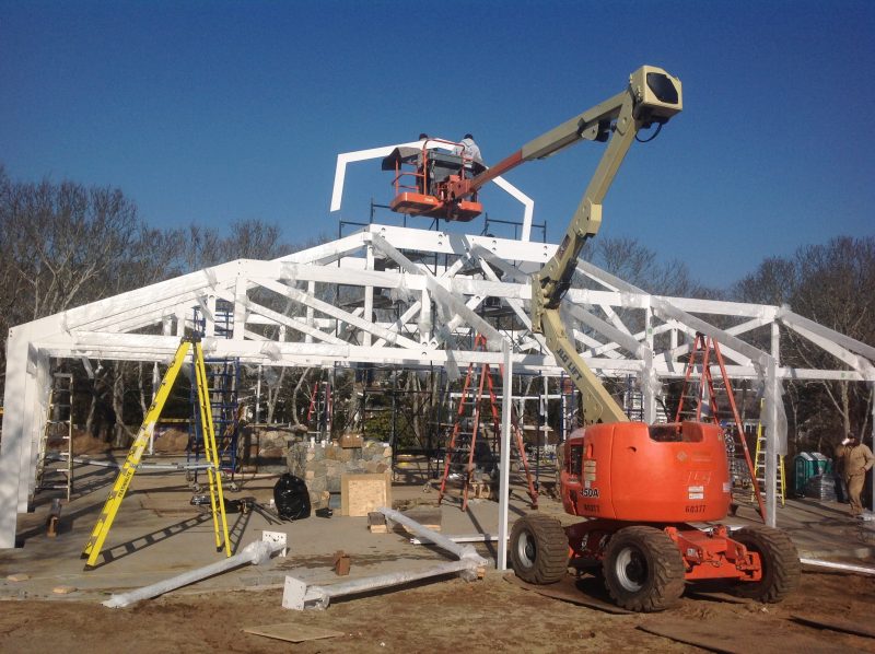 large framing installation in progess