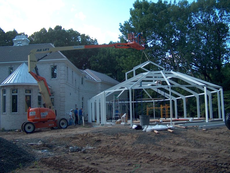 structural framing construction for pool enclosure